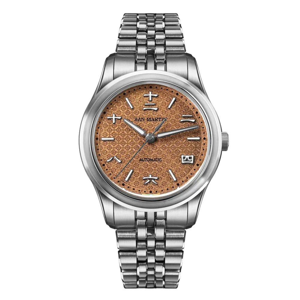 San Martin New 39mm Gada Watch Chinese Style Original Design Sunburst JianZhan Miyota 90S5 Men Dress Automatic Mechanical SN0144