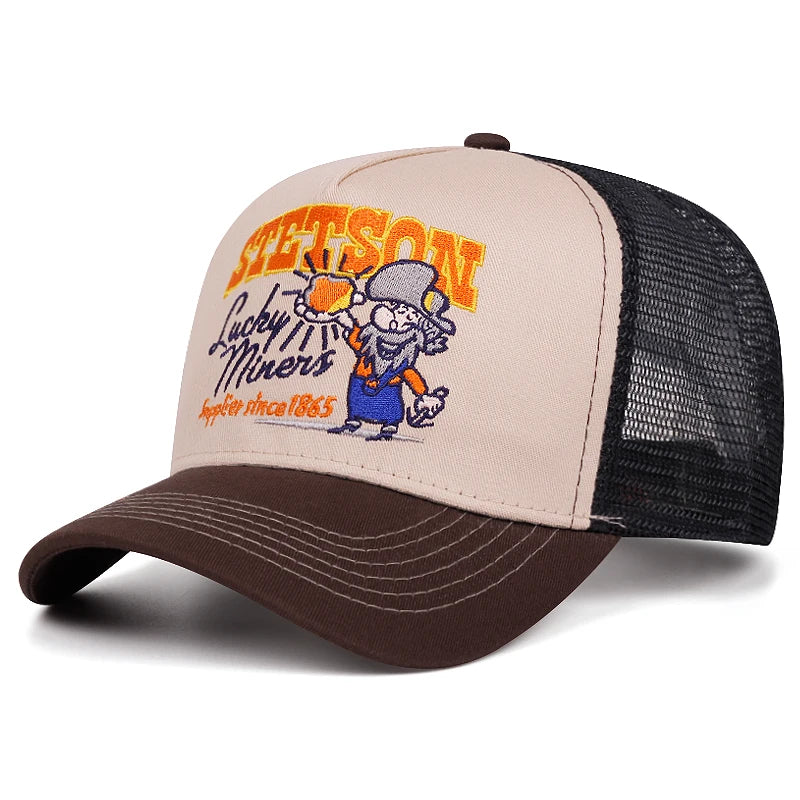 2025 Creative New Truck Hat STETSON Nuggets Net Hat Outdoor Leisure Sports Sunshade Hat Daily Commuting Decoration Baseball Hat