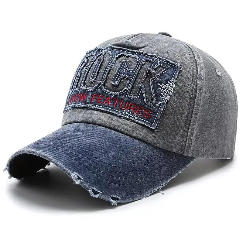 Wysokiej jakości bawełniana czapka baseballowa z haftowanym napisem ROCK dla mężczyzn i kobiet, snapback, sportowa czapka przeciwsłoneczna outdoor