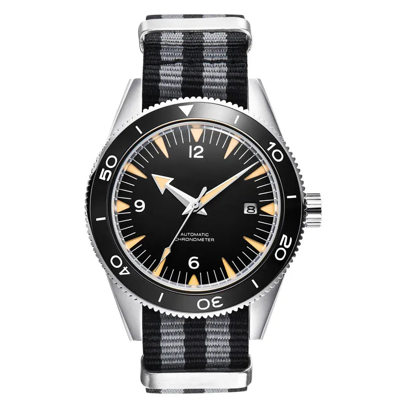 41MM Sapphire Glass 100m Waterproof Japan Automatic Luminous Mens Watch Nylon Strap
