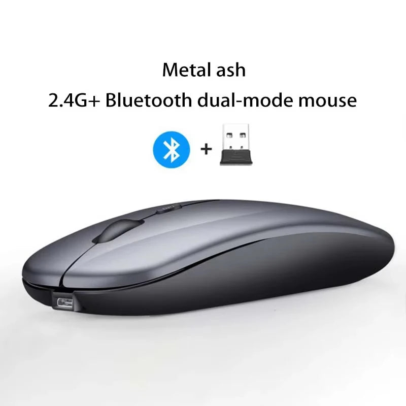 Rechargeable Wireless Mouse Bluetooth 2.4GHz Dual Modes Ergonomics DPI Readjustable Silence USB Portable Mouse for PC Laptop