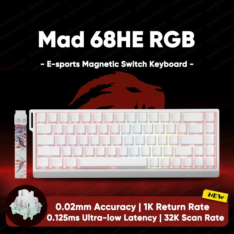 Madlions mad60he Mad60 Mad68 HE Mechanical Keyboard Magnetic Switch Mad60he Wired Game Keyboard Rapid Trigger Rgb Keyboard