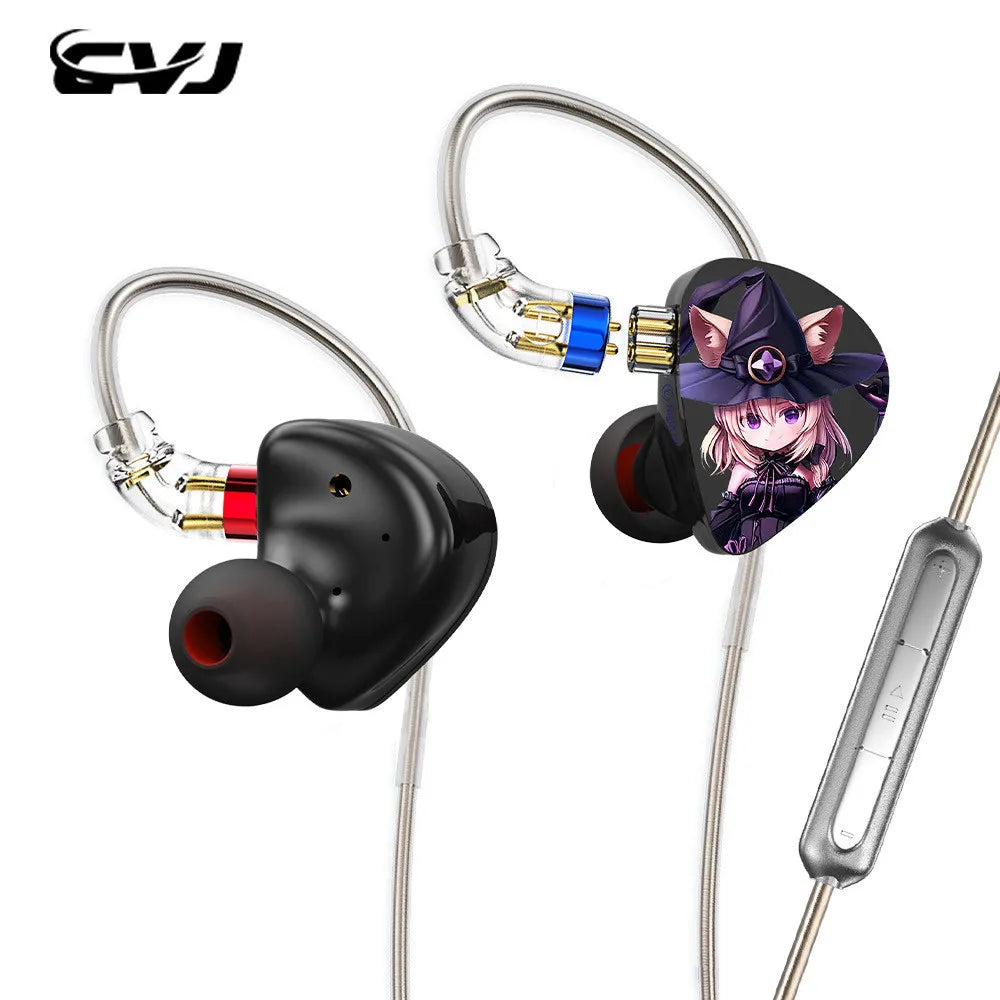 CVJ Nightelf in ear earphones Dual-channel three-unit 3.5mm metal plug earphone with silver-plated wire rod