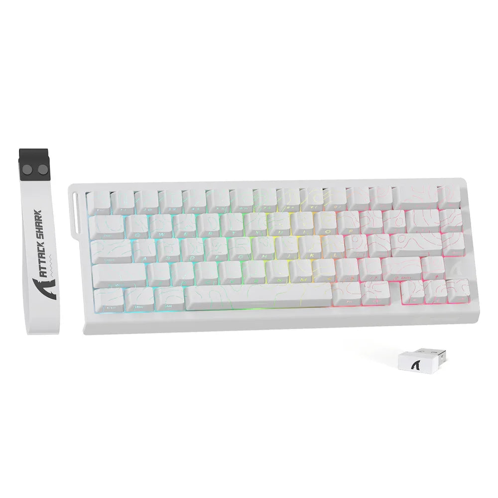 ATTACK SHARK X68PRO HE Wireless Rapid Trigger Gaming Keyboard, Magnetic Switch RGB Mechanical Keyboard, Tri-Mode Bluetooth/2.4GHz/Wired Hot-Swap Gaming Keyboard