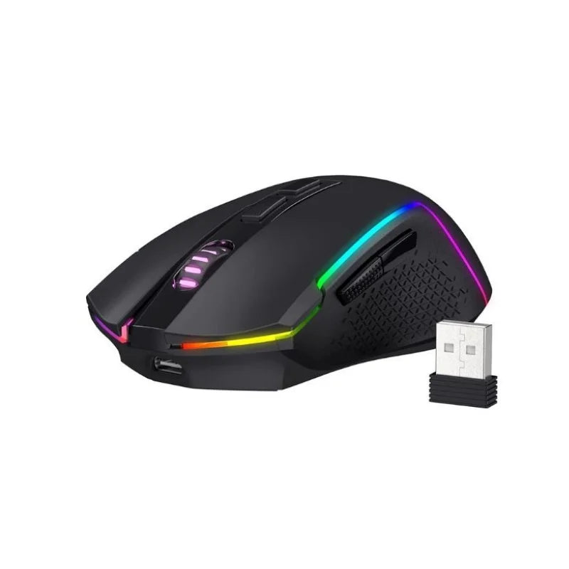 Redragon M693 langaton/langallinen BT & 2.4G Bluetooth -pelihiiri, 8000 DPI, 3 yhteystilaa, RGB-taustavalo PC:lle/Macille/kannettavalle
