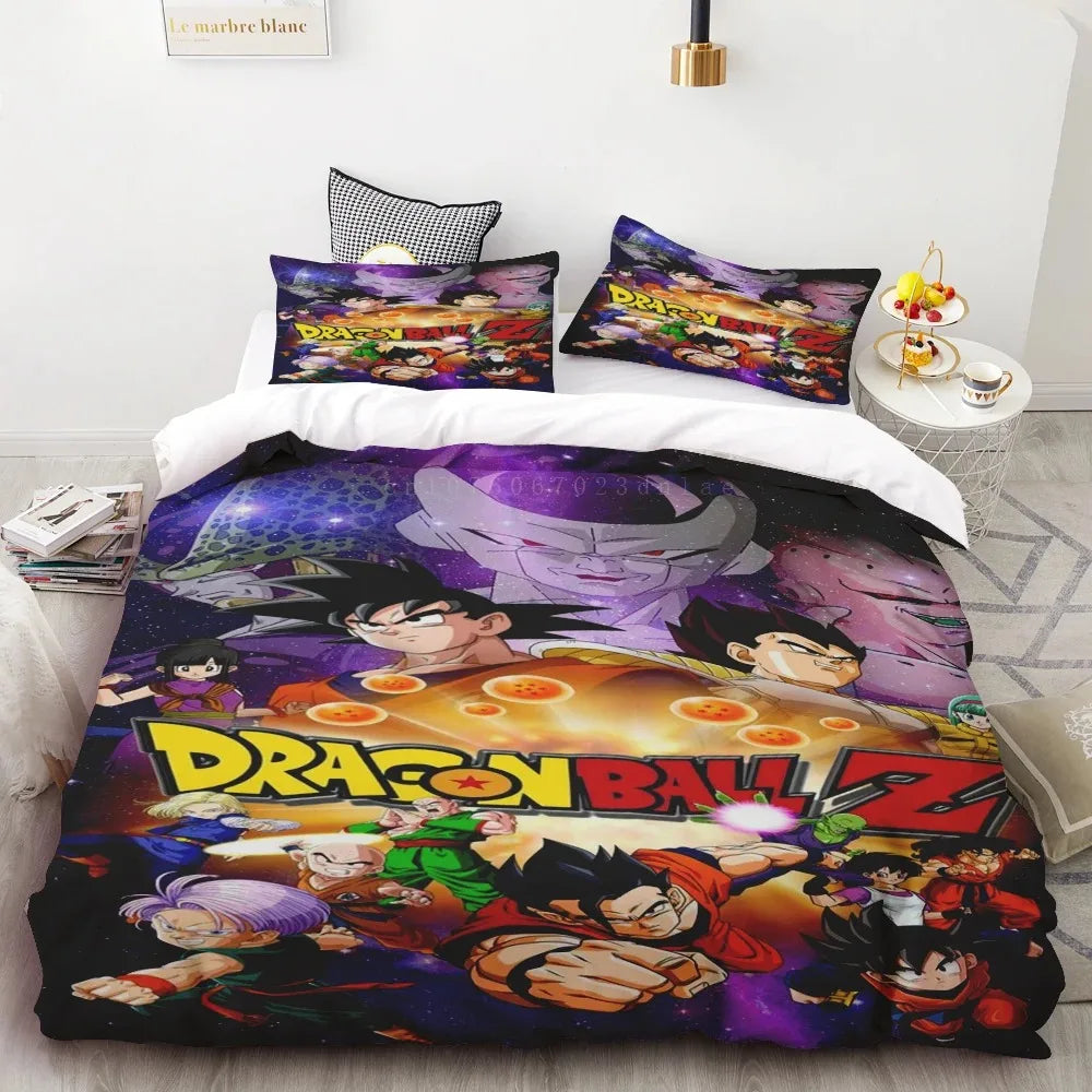 Комплект плик за завивка Goku Dragon Ball за тийнейджъри, спален комплект с калъф за юрган за деца и момчета, най-добри подаръци, декор за спалня Queen King