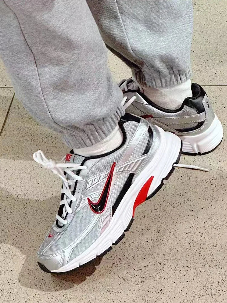 Nike Initiator Fashionable and Trendy Wear-Resistant Breathable Low-Top Casual Urban Commuting Running Shoes Men's Black Silver
