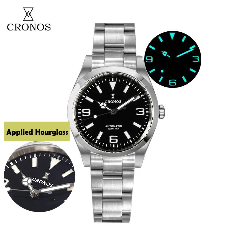 Cronos Luxury Men Watches 36mm Explore Climbing Series Couples Sport Watch NH35 PT5000Unisex Automatic Mechanical Watch 10Bar
