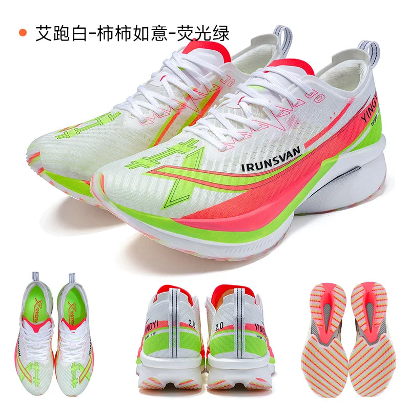 IRUNSVAN Men's Full-Palm Carbon Plate Marathon Road Running Shoes With Quick Rebound And Full Of Power Zapatillsa de deporte