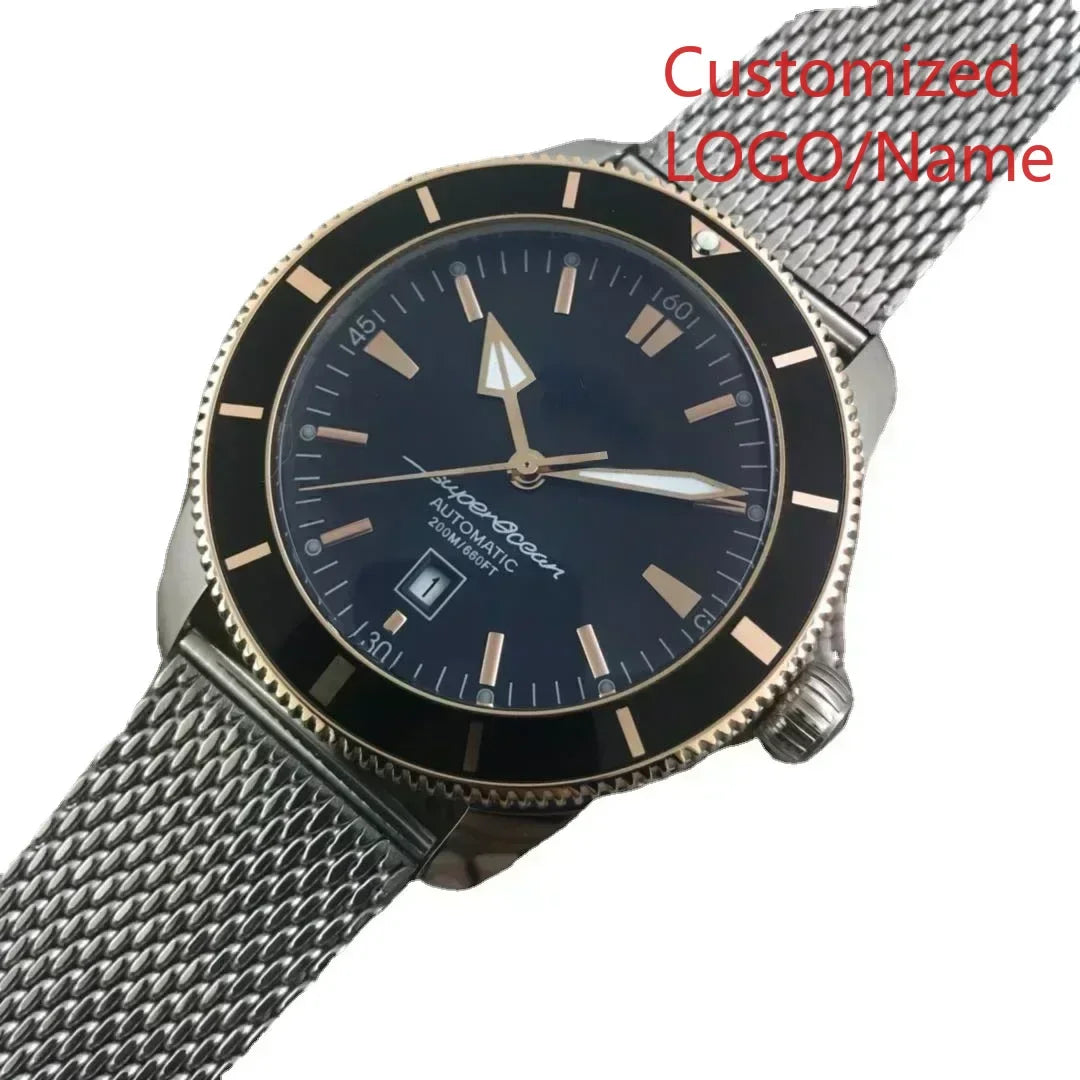 A11 Store Customized Watch Mens Automatic Mechanical Watch Superocean Black Blue Rubber Rose Gold Sport Watches Ceramic