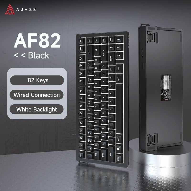 AJAZZ AF82 Office Low Profile Keyboard RGB Wired/Wireless Gaming Keyboard 75% Layout 82 keys 4000mAh Battery for Win/Mac