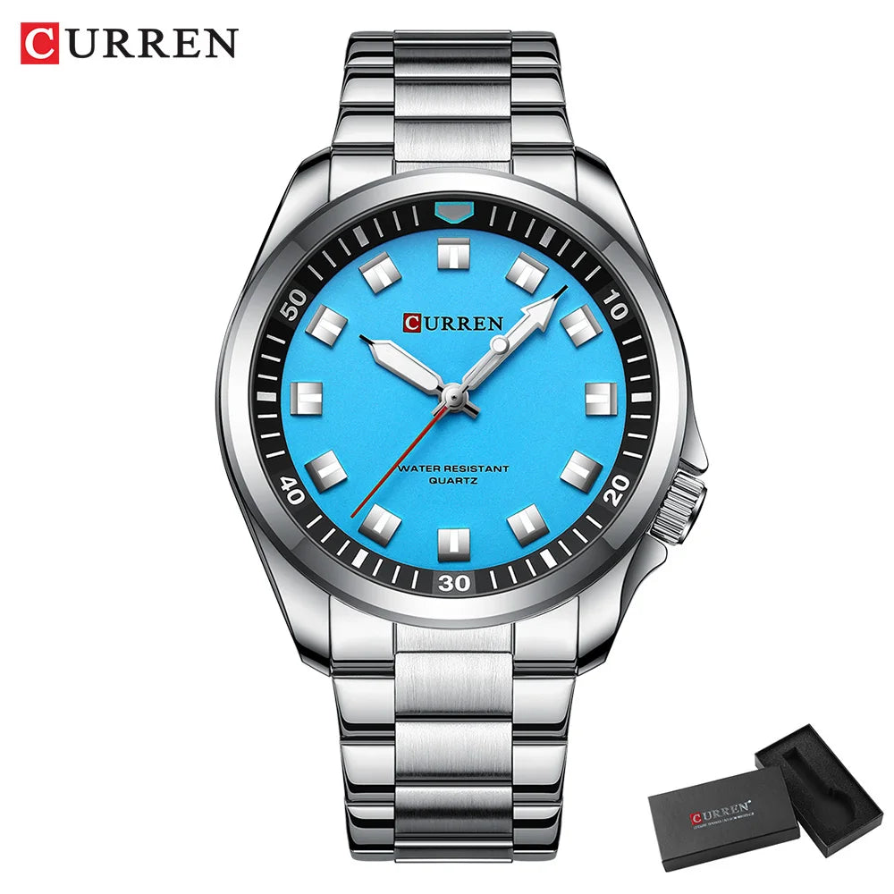 CURREN Fashion Men Watch Top Brand Luxury Waterproof Sport Mens Watches Stainless steel Automatic Date Military Wristwatch