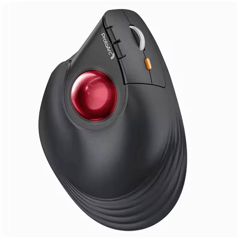 ProtoArc EM05NLWireless Trackball Mouse Rechargeable Bluetooth Ergonomic Vertical Rollerball Mouse for Computer iPad Mac Windows