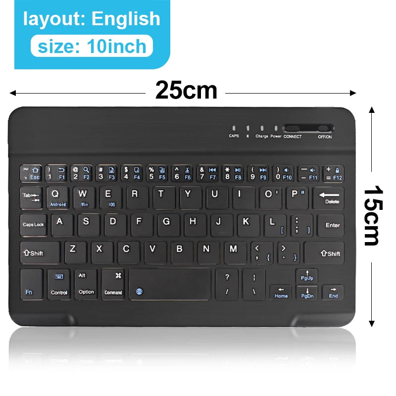 Mini Bluetooth Keyboard RGB Wireless Keyboard 10 inch Backlit Keyboard Backlight Touchpad Keyboard for IOS Android Windows iPad