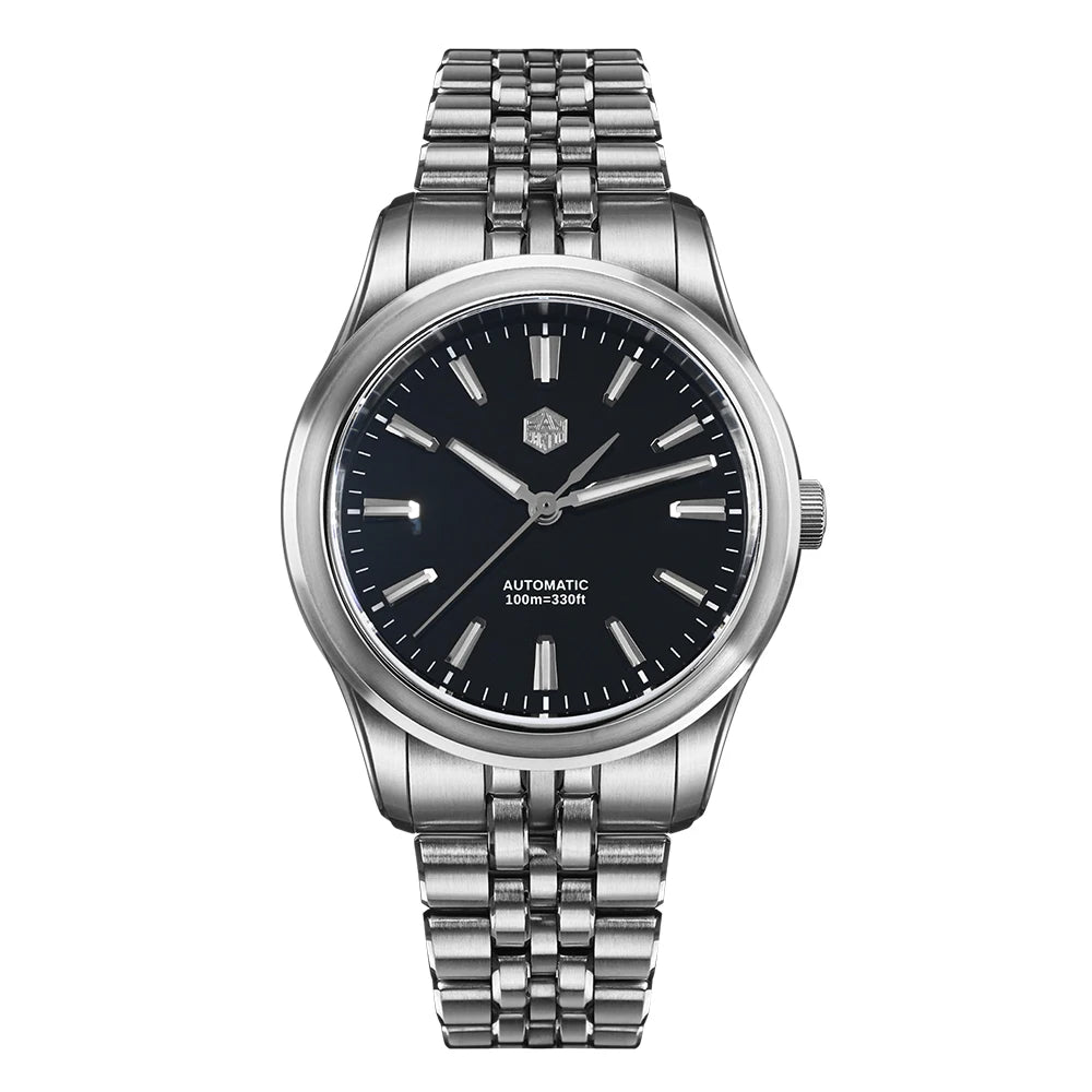 San Martin 39mm Miyota 90S5 Enamel Dial GADA Wristwatch Automatic Mechanical Sapphire BGW-X1 10Bar 5-Link Bracelet SN0144CG-7