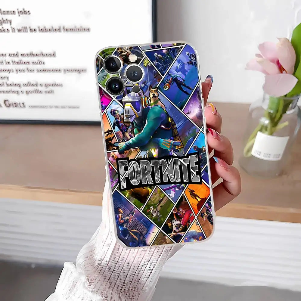 F-Fortnites-Cools Phone Case For IPhone 17 16 15 14 13 12 11 Pro Max Plus Soft Cover Personalized DIY