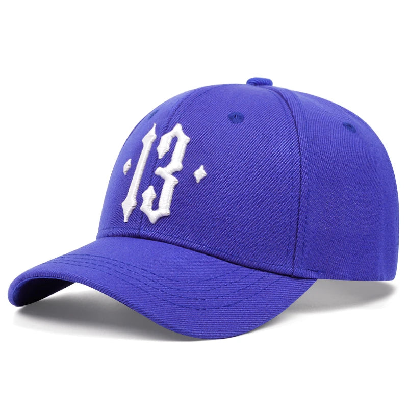 New No.13 Embroidered Baseball Hat Simple Men's Fashion Hip Hop Hat Casual Decorative Hat Women's Outdoor Sports Sunscreen Hat