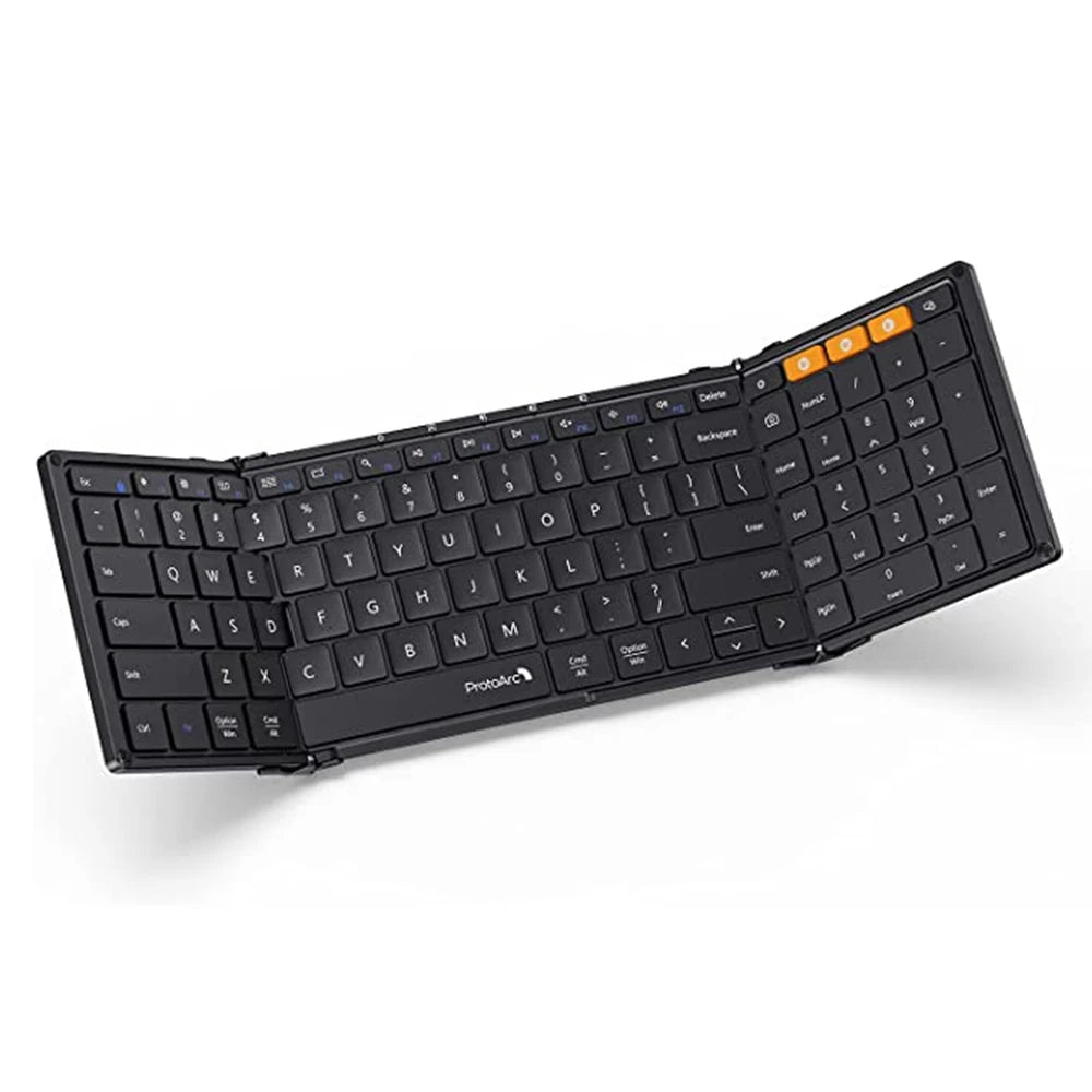 ProtoArc XK01 Bluetooth Wireless Keyboard with Numeric Keypad Foldable Keyboards for iPhone Computer iPad