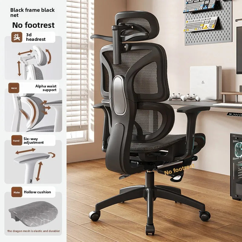 UVR Ergonomic Chair Home Computer Chair Comfortable To Lie Down Gaming Chair Long Periods Office Chair Reclining Chair