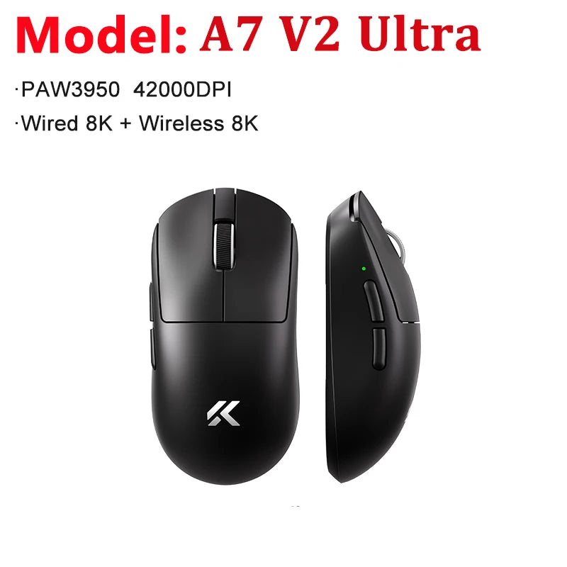 MCHOSE A7 V2 Ultra / Pro Lightweight Wireless Gaming Mouse Dual 8000Hz PAW3950 TI 42000DPI Mice For PC E-sports Gamer