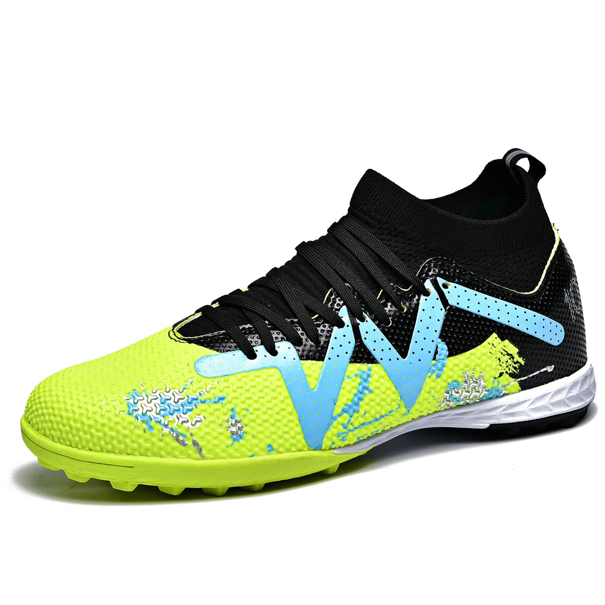 TF Turf Soccer Shoes PU Fabric Breathable Upper Rubber Sole Wear Resistant Anti Slip Men Women Kids Youth Training Sneakers