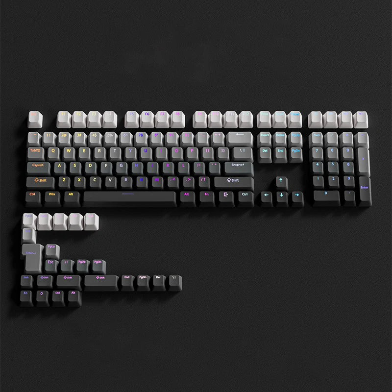 Black Pink Gradient Keycaps For Cherry MX Switch Mechanical Keyboard OEM Profile PBT Keycap Backlit RGB Gamer ISO Layout Key Cap