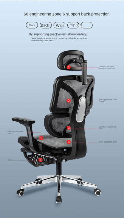 UVR Computer Gaming Chair Ergonomic Design Backrest Armchair Comfortable Reclining Boss Chair Lift Swivel Mesh Office Chair