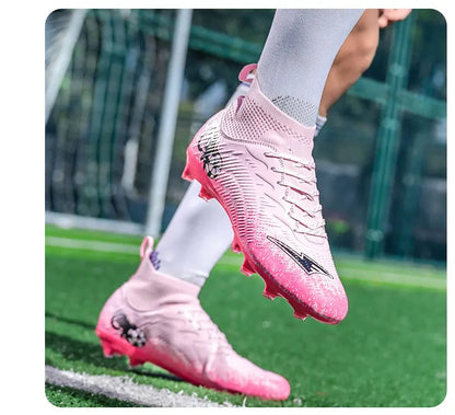 Pro Performance HighCut Soccer Boots FG Long Studs Breathable Lightweight Cleats for Outdoor Grass Matches and Daily Training