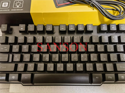 Spanish Keyboard with Spanish Layout Russian Arabic Keyboard Mouse Kit 100% Keyboard ISO Color Backlight Wired Gaming Office T20