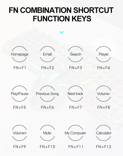 Russian Keyboard with Russian English Letter 100% Keyboard Mouse Kit Translucent Keycaps Backlight Punk Round Keycap Wired TF270