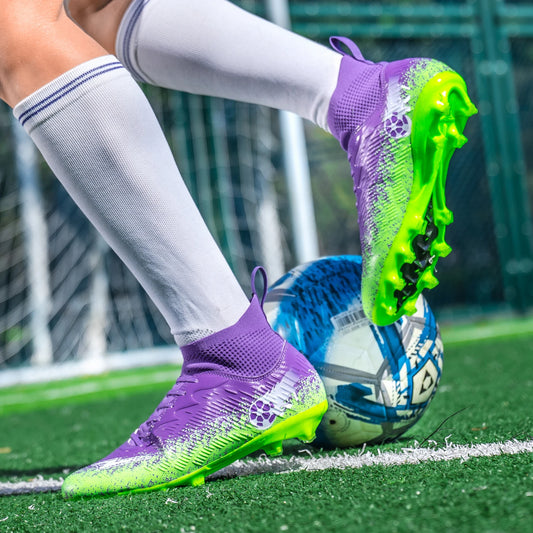 Pro Performance HighCut Soccer Boots FG Long Studs Breathable Lightweight Cleats for Outdoor Grass Matches and Daily Training