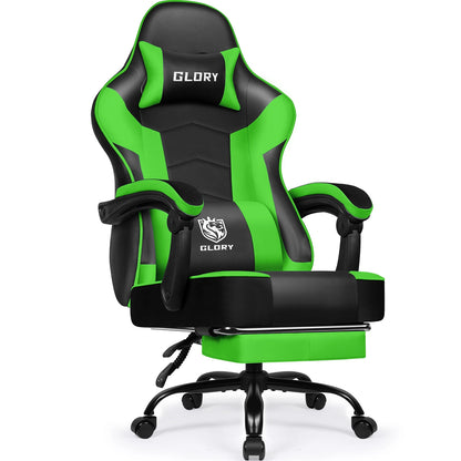 HIAZURM Ergonomic Gaming Chair / Office Chair for Adults – Computer Chair with Footrest, Adjustable Backrest 90-170°, 150kg Capacity