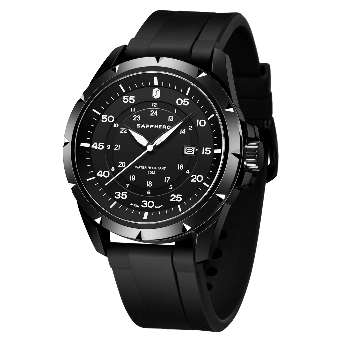 Reloj para hombre SAPPHERO: reloj de cuarzo de lujo, resistente al agua hasta 50 m, equipado con un mecanismo importado y una caja de acero inoxidable. Una idea de regalo ideal para hombre.