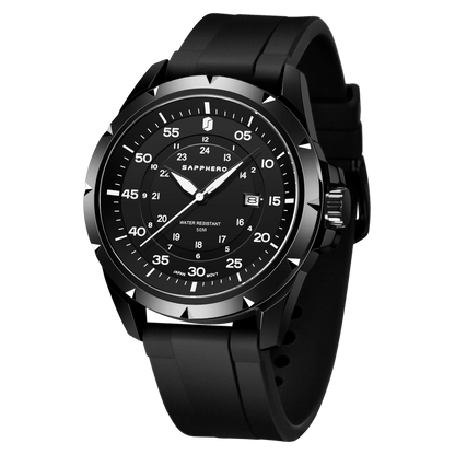 Reloj para hombre SAPPHERO: reloj de cuarzo de lujo, resistente al agua hasta 50 m, equipado con un mecanismo importado y una caja de acero inoxidable. Una idea de regalo ideal para hombre.