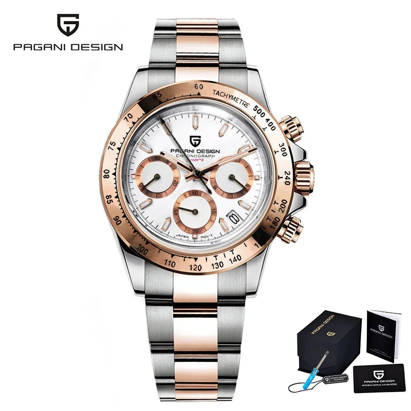 PAGANI DESIGN 2026 NEW 1664 Meteorite Dial Men's Watches Luxury Sapphire Quartz watch for men Sport Chronograph men Reloj Hombre