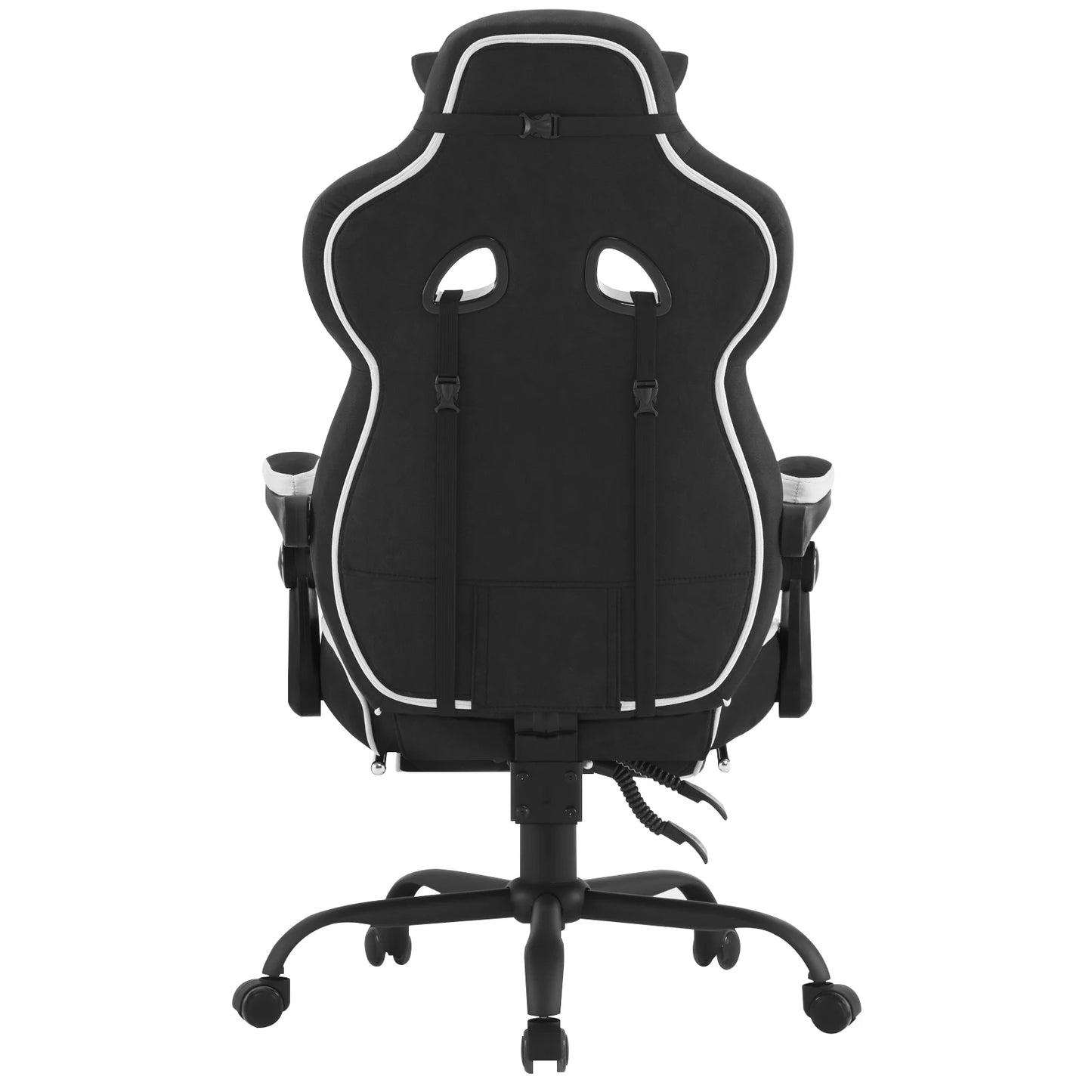 WOLTU Swivel Gaming Chair with Pocket Spring Cushion Ergonomic Office Chair Wide Seat Footrest Rotatable Computer Armchair