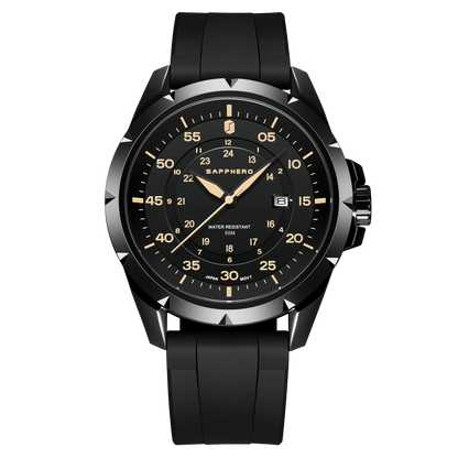 Reloj para hombre SAPPHERO: reloj de cuarzo de lujo, resistente al agua hasta 50 m, equipado con un mecanismo importado y una caja de acero inoxidable. Una idea de regalo ideal para hombre.