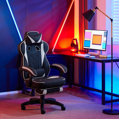 WOLTU Executive Office Chair Breathable Gaming Chair Ergonomic Gamer Computer Chair with Lumbar Cushion Headrest Footrest