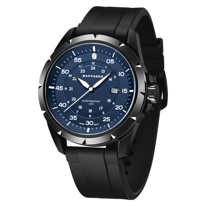 Reloj para hombre SAPPHERO: reloj de cuarzo de lujo, resistente al agua hasta 50 m, equipado con un mecanismo importado y una caja de acero inoxidable. Una idea de regalo ideal para hombre.