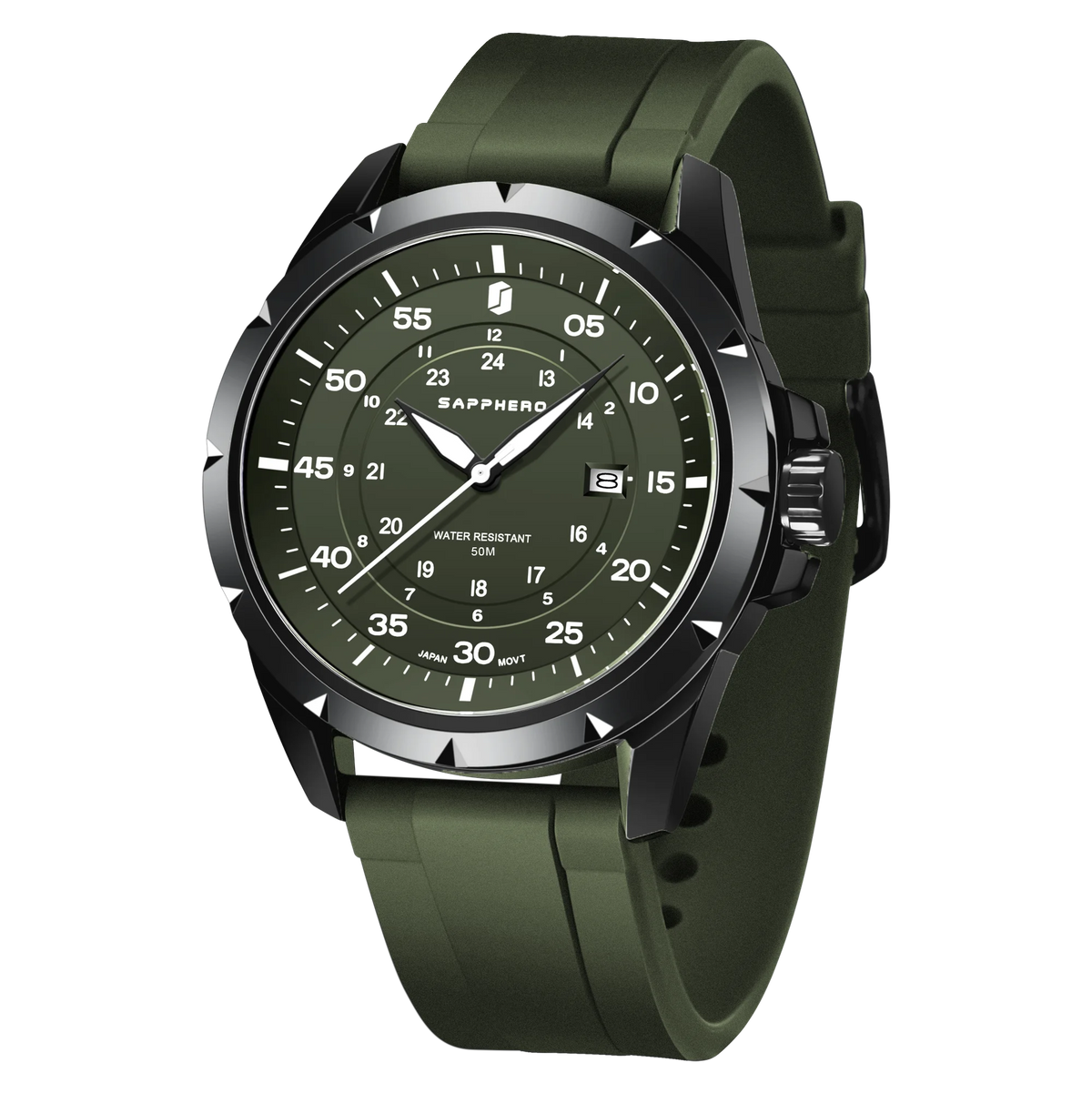 Reloj para hombre SAPPHERO: reloj de cuarzo de lujo, resistente al agua hasta 50 m, equipado con un mecanismo importado y una caja de acero inoxidable. Una idea de regalo ideal para hombre.