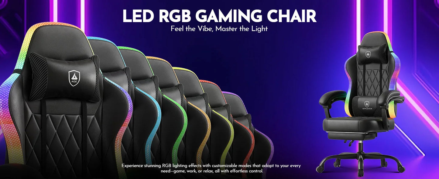 GTPLAYER Gaming chair Office Chair Gaming Chair with LED Light Bar Gamer chair Backrest with storage s bag Ergonomic