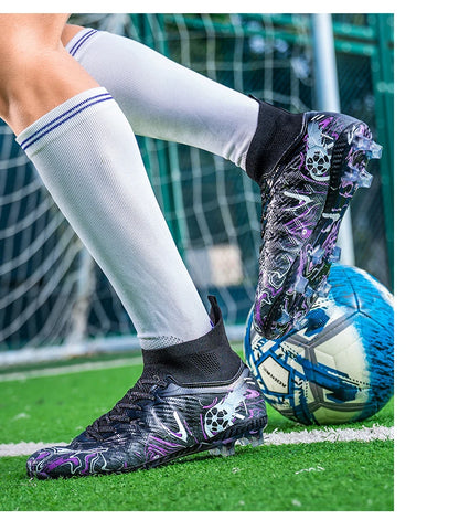 ro Performance HighCut Soccer Boots FG TF Studs Breathable Lightweight Cleats for Outdoor Grass and Turf Training Matches