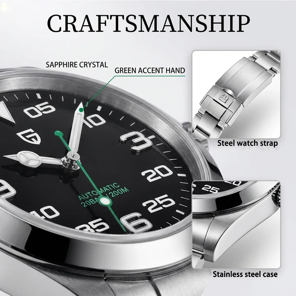 PAGANI DESIGN PD-1692 Men's Automatic Watches 40MM Stainless Steel Mechanical Wristwatch Sapphire AR Coated Waterproof Watch V3