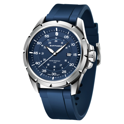 Reloj para hombre SAPPHERO: reloj de cuarzo de lujo, resistente al agua hasta 50 m, equipado con un mecanismo importado y una caja de acero inoxidable. Una idea de regalo ideal para hombre.