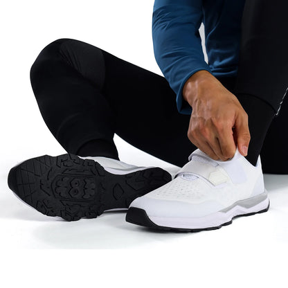 Santic Cycling Shoes Multi-purpose Running SPD Indoor Leisure Shoes Rubber Sole Hook Loop Design 3D Mesh Fabric Sneakers Unisex