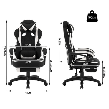WOLTU Executive Office Chair Breathable Gaming Chair Ergonomic Gamer Computer Chair with Lumbar Cushion Headrest Footrest