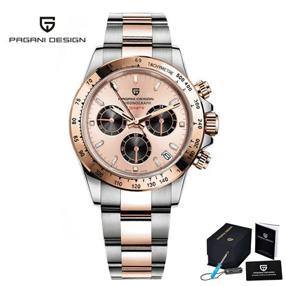 PAGANI DESIGN 2026 NEW 1664 Meteorite Dial Men's Watches Luxury Sapphire Quartz watch for men Sport Chronograph men Reloj Hombre