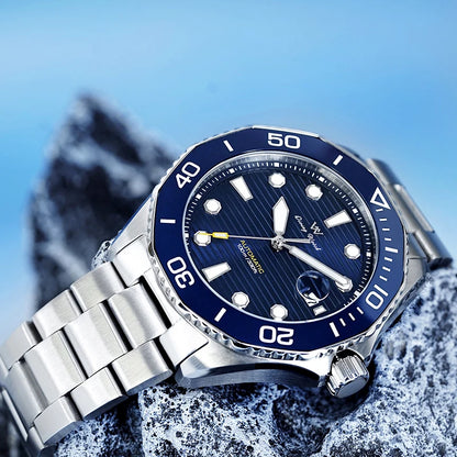 WM Watch Automatic Mechanical Watches Ceramic Bezel Anti-reflective Coating 100 Water Resistant Sapphire Welly Merck Watch 189M