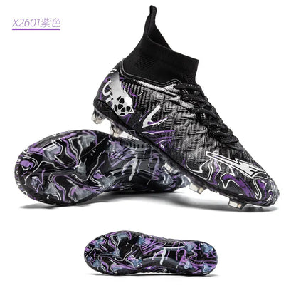ro Performance HighCut Soccer Boots FG TF Studs Breathable Lightweight Cleats for Outdoor Grass and Turf Training Matches
