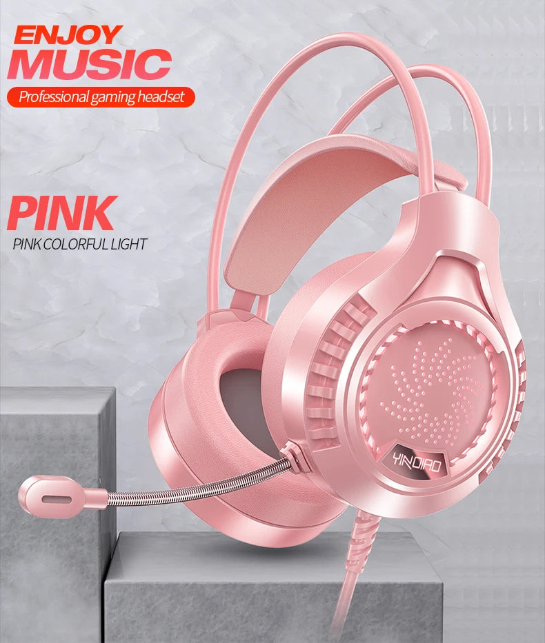 RGB Gaming Headset with Microphone 7.1 Surround HD Sound Stereo Dual 3.5mm USB Wired Headphone For PS5 PC Laptop Phone